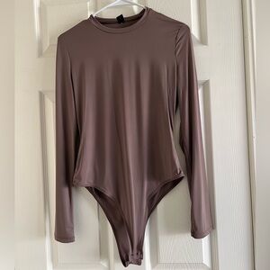 SHEIN Brown Long Sleeve Bodysuit